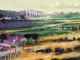 Purple-Green-Ocre, 2018, Acryl auf Leinwand, 80 x  80 cm