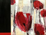 Black-Red, 2013, Mischtechnik auf Leinwand,  70 x 150 cm