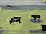 Happy Cows, 2013, Mischtechnik auf Leinwand,  80 x 130 cm