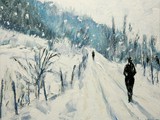 Snow, 2017, Acryl auf Leinwand,  80 x 100 cm