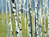 Wild Birches, 2019, Acryl auf Karton, 100 x 80 cm