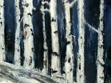 Cold Birches, 2020, Acryl auf Leinwand, 160 x 140 cm