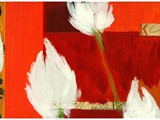 Kraus Tulips, 2020, Acryl auf Leinwand, 50 x 190 cm