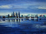 Blue Day (Hudson), 2021, Acryl auf  Leinwand, 100 x 150 cm