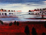 Hot Land, flooded, 2021, Acryl auf Leinwand, 100 x 150 cm