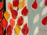 Orange and Red Fading, 2021, Acryl  auf Leinwand, 100 x 160 cm