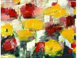 Blossoms Floating, 2024, Acryl auf Leinwand, 120 x 100 cm