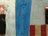 Interior with Vases, 2024, Mischtechnik auf Leinwand, 40 x 120 cm