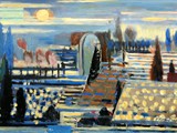 Light Morning, 2024, Acryl auf Karton, 80 x 100 cm