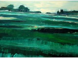 Wide Green Haunstetten, 2024, Acryl auf Leinwand, 90 x 140 cm